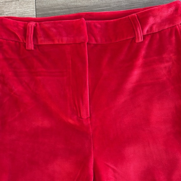 Women's Statement Red Trousers Velvet Pants by Maison d' Amelie Size 8 Holiday - Picture 5 of 10